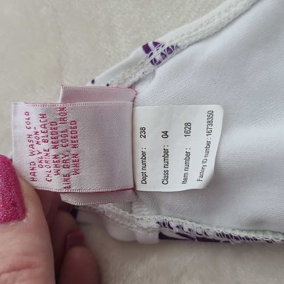 Xhilaration purple & white bikini top. - Picture 5 of 5